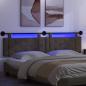 Preview: Hängendes Kopfteil Mit LED Licht Grau Kunstleder