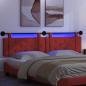 Preview: Hängendes Kopfteil Mit LED Licht Rot Kunstleder