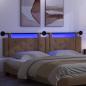 Preview: Hängendes Kopfteil Mit LED Licht Cappuccino Kunstleder
