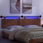 Preview: Hängendes Kopfteil Mit LED Licht Braun Antikes PU