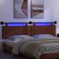 Preview: Hängendes Kopfteil Mit LED Licht Glänzendes Braun Antikes PU