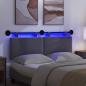 Preview: Hängendes Kopfteil Mit LED Licht Hellgrau Cordstoff
