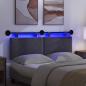 Preview: Hängendes Kopfteil Mit LED Licht Dunkelgrau Cordstoff