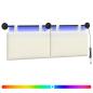 Preview: Hängendes Kopfteil Mit LED Licht Creme Cordstoff