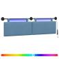 Preview: Hängendes Kopfteil Mit LED Licht Blau Cordstoff