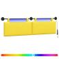 Preview: Hängendes Kopfteil Mit LED Licht Helles Gelb Cordstoff