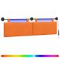 Preview: Hängendes Kopfteil Mit LED Licht Orange Cordstoff
