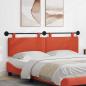 Preview: ARDEBO.de - Hängendes Kopfteil Mit LED Licht Rot-Orange Cordstoff