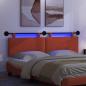Preview: Hängendes Kopfteil Mit LED Licht Rot-Orange Cordstoff