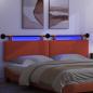 Preview: Hängendes Kopfteil Mit LED Licht Rot-Orange Cordstoff