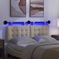 Preview: Hängendes Kopfteil Mit LED Licht Creme Stoff