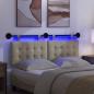 Preview: Hängendes Kopfteil Mit LED Licht Creme Kunstleder