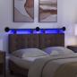 Preview: Hängendes Kopfteil Mit LED Licht Dunkelbraun Stoff