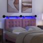 Preview: Hängendes Kopfteil Mit LED Licht Rosa Stoff