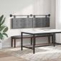Preview: Hängendes Kopfteil Mit LED Licht Dunkelgrau Stoff