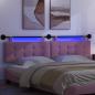 Preview: Hängendes Kopfteil Mit LED Licht Rosa Stoff