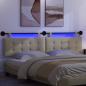 Preview: Hängendes Kopfteil Mit LED Licht Creme Kunstleder