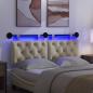 Preview: Hängendes Kopfteil Mit LED Licht Creme Stoff