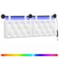 Preview: Hängendes Kopfteil Mit LED Licht Weiß Stoff