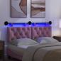 Preview: Hängendes Kopfteil Mit LED Licht Rosa Stoff