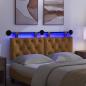 Preview: Hängendes Kopfteil Mit LED Licht Braun Samt