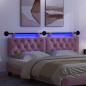 Preview: Hängendes Kopfteil Mit LED Licht Rosa Stoff