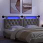 Preview: Hängendes Kopfteil Mit LED Licht Dunkelgrau Samt