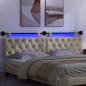 Preview: Hängendes Kopfteil Mit LED Licht Creme Stoff