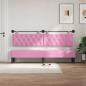 Preview: Hängendes Kopfteil Mit LED Licht Rosa Stoff