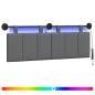 Preview: Hängendes Kopfteil Mit LED Licht Dunkelgrau Stoff