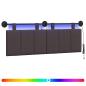 Preview: Hängendes Kopfteil Mit LED Licht Dunkelbraun Stoff