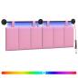 Preview: Hängendes Kopfteil Mit LED Licht Rosa Stoff