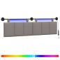 Preview: Hängendes Kopfteil Mit LED Licht Taupe Stoff