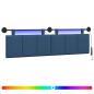 Preview: Hängendes Kopfteil Mit LED Licht Blau Stoff