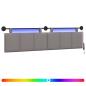 Preview: Hängendes Kopfteil Mit LED Licht Taupe Stoff