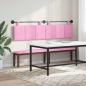 Preview: Hängendes Kopfteil Mit LED Licht Rosa Stoff