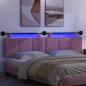 Preview: Hängendes Kopfteil Mit LED Licht Rosa Stoff
