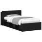 Preview: Bettgestell mit Stauraum Schwarz 90 x 190 cm Holzwerkstoff