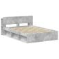 Preview: Bettgestell mit Stauraum Betongrau 140 x 190 cm Holzwerkstoff