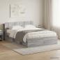 Preview: ARDEBO.de - Bettgestell mit Stauraum Grau Sonoma 140 x 200 cm Holzwerkstoff