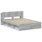Preview: Bettgestell mit Stauraum Grau Sonoma 160 x 200 cm Holzwerkstoff
