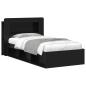 Preview: Bettgestell mit Stauraum Schwarz 90 x 200 cm Holzwerkstoff