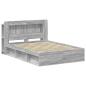 Preview: Bettgestell mit Stauraum Grau Sonoma 160 x 200 cm Holzwerkstoff