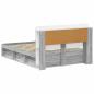 Preview: Bettgestell mit Stauraum Grau Sonoma 160 x 200 cm Holzwerkstoff