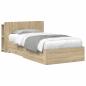 Preview: Bettgestell mit Stauraum Sonoma-Eiche 90 x 190 cm Holzwerkstoff