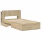 Preview: Bettgestell mit Stauraum Sonoma-Eiche 90 x 190 cm Holzwerkstoff