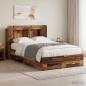 Preview: ARDEBO.de - Bettgestell mit Stauraum Altholz 120 x 190 cm Holzwerkstoff