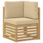 Preview: Outdoor Ecksofa Massivholz Akazie Weiß