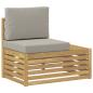 Preview: Outdoor End Sofa Massivholz Akazie Weiß