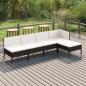Preview: ARDEBO.de - 5-tlg. Garten-Lounge-Set mit Auflagen Poly Rattan Schwarz